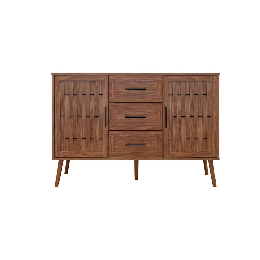 47 in. W x 15 in. D x 33 in. H Ready to Assemble Walnut-Color Accent Storag