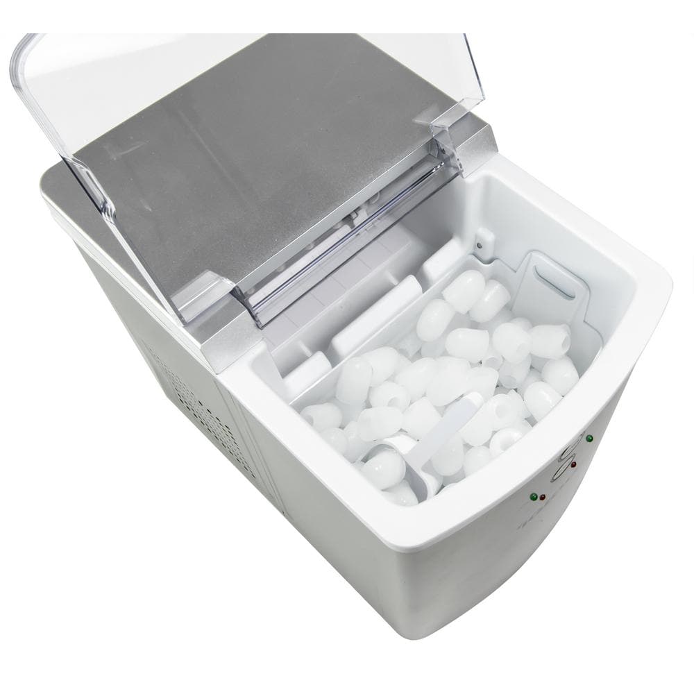 Compact Silver Stainless Steel Portable Countertop Ice Maker