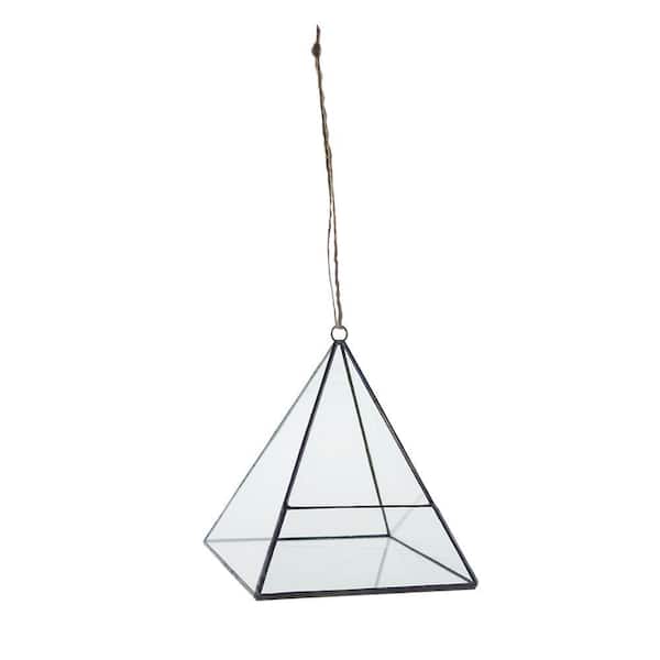 Syndicate Home Garden 6 in. Geometric Terrarium Crystal Glass Pyramid Hanging