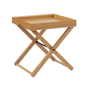 Tripp Brown Natural Bamboo Serving Trays Table 19 in. D x 19 in. W x 21 in. H