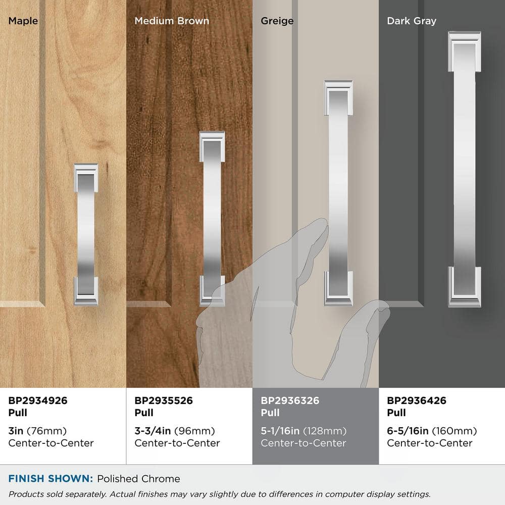 Polished Chrome 5-1/16 inch Cabinet Drawer Pull Handle