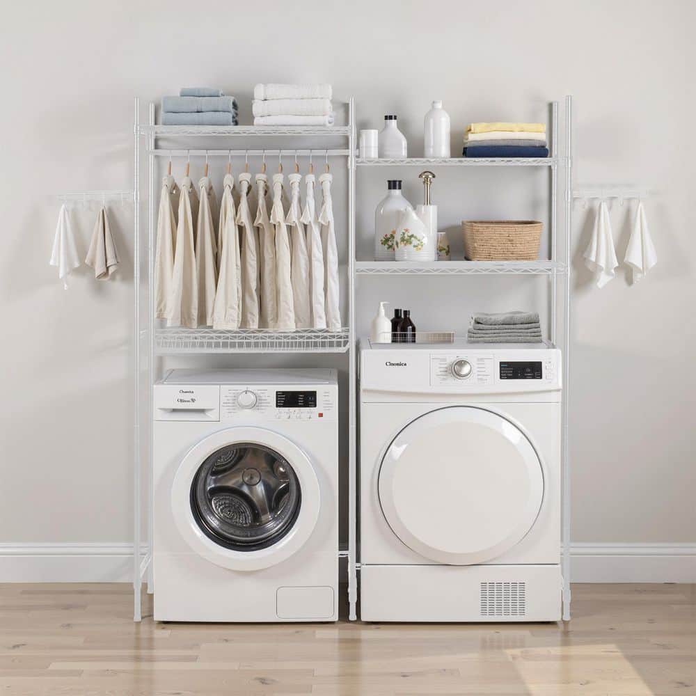 Storage Racks Above Washer and Dryer,Dual-Row Flexible Washer Racks,Quad-Level Laundry Room Air-Drying Stand 2025 update price history on PriceWatchPro