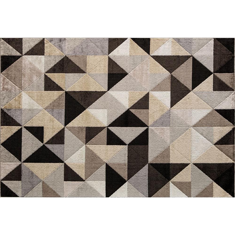 Vera Black Geometric 2 ft. x 4 ft. Area Rug