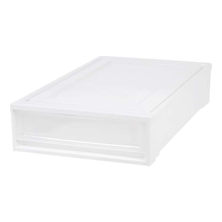 IRIS 17.38 in. x 5.88 in. White Under Bed Box Chest Drawer
