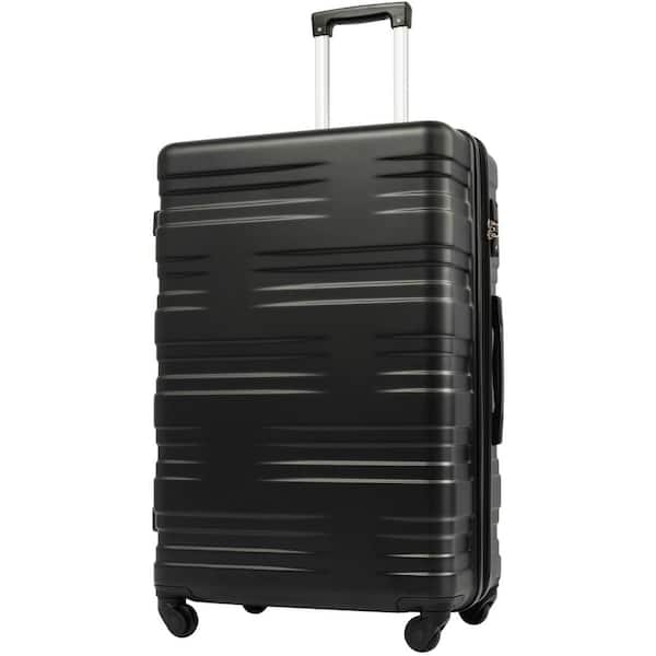 Merax 25.1 in. Black Expandable ABS Hardside Luggage Spinner 24 in. Suitcase with TSA Lock, Telescoping Handle, Wrapped Corner