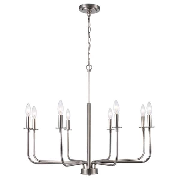 Bel Air Lighting Tennyson 8-Light Brushed Nickel Candle Chandelier