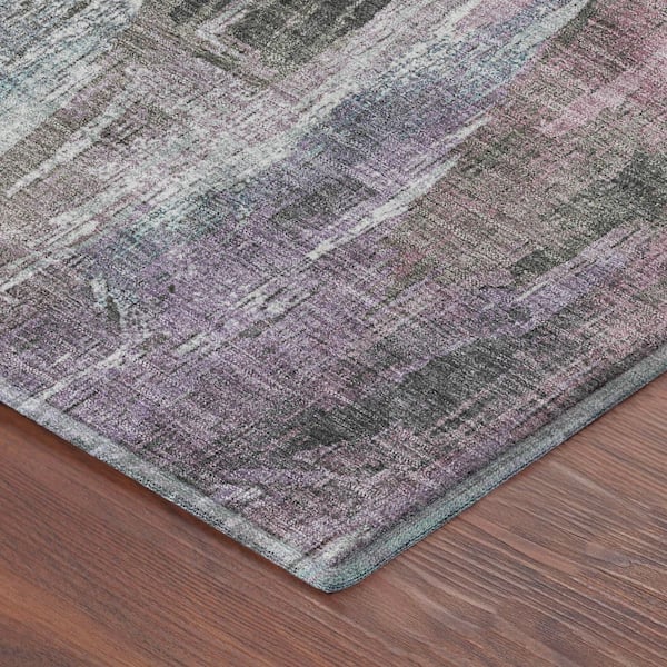 Mayfield Premium Machine Washable Abstract AMF2269 Taupe 5 ft. x 7 ft. 6 in. Area Rug