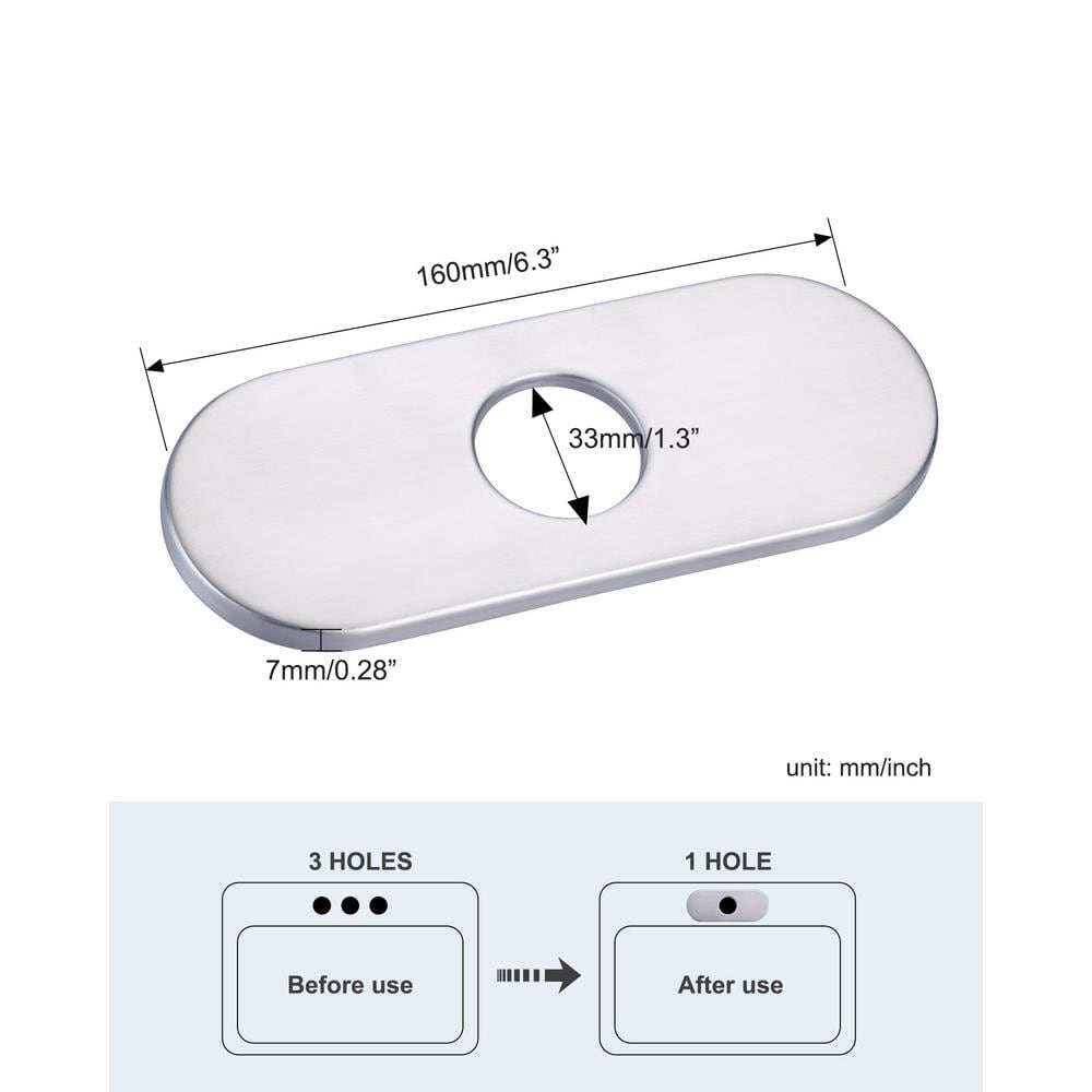 6.3-Inch Brushed Nickel Stainless Steel Escutcheon Plate