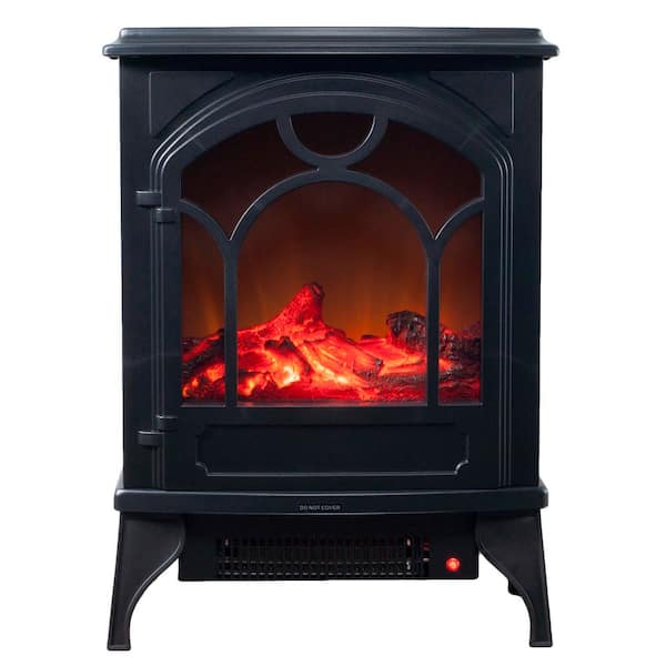 21.5 in. Freestanding Classic Electric Log Fireplace in Black
