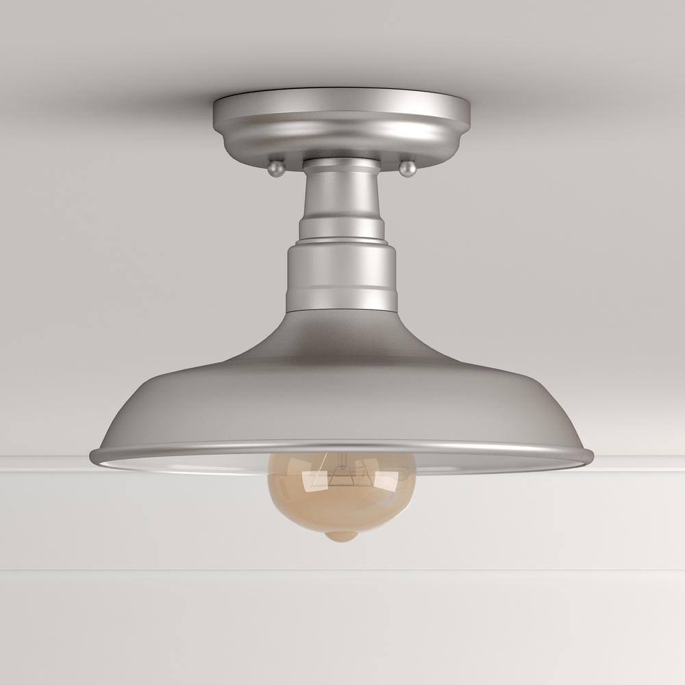 Galvanized Steel Farmhouse Semi-Flush Ceiling Light