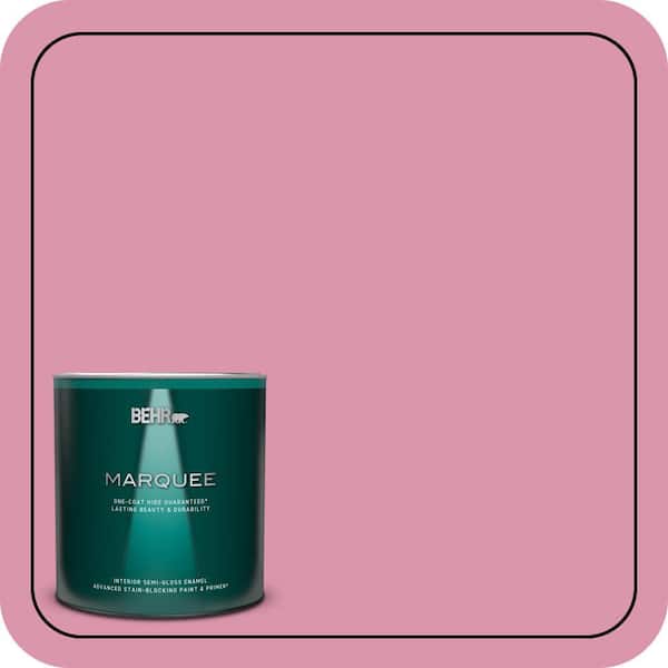 BEHR MARQUEE 1 qt. #110B-4 Foxy Pink Semi-Gloss Enamel Interior Paint & Primer