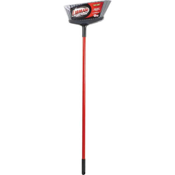 Libman Commercial 997 Wide Commercial Angle Broom, 55 inch Length, 15 inch Width, Black/Red (Pack of 6)