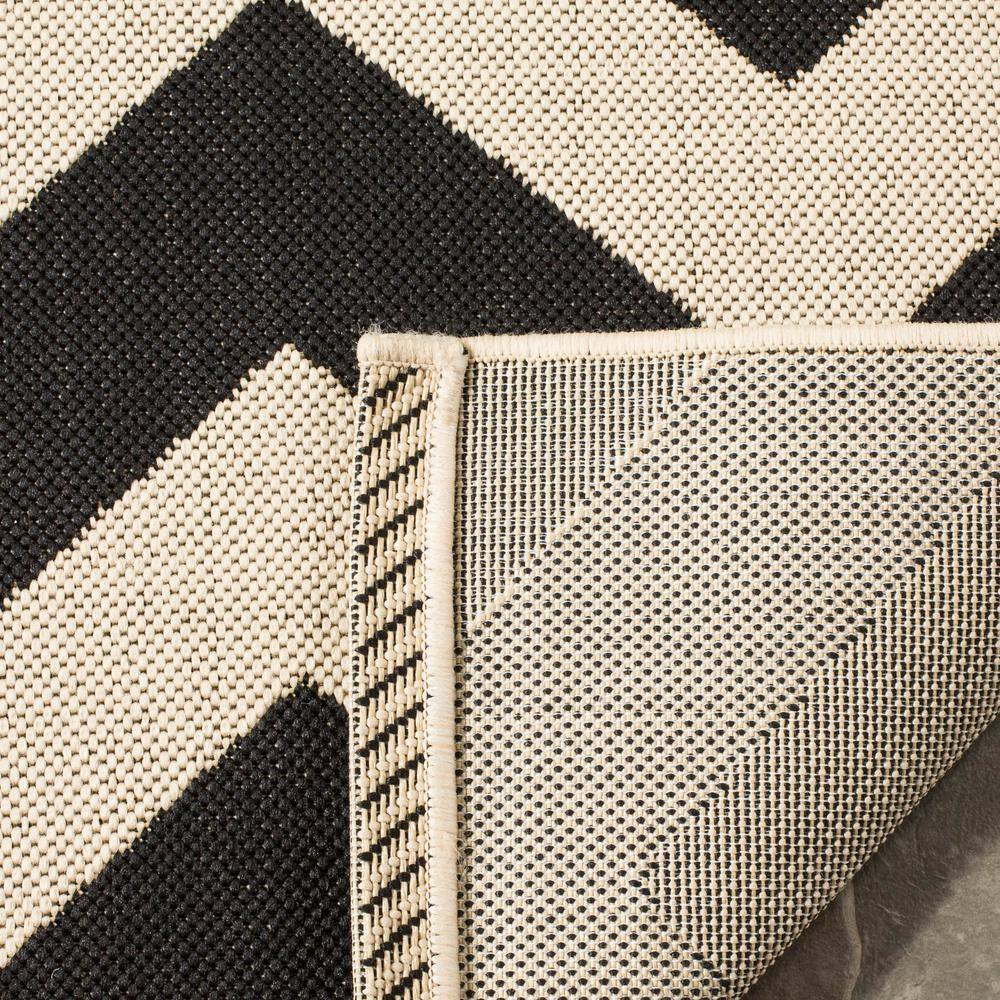 Black and Beige Chevron Outdoor Area Rug, 9' x 12'