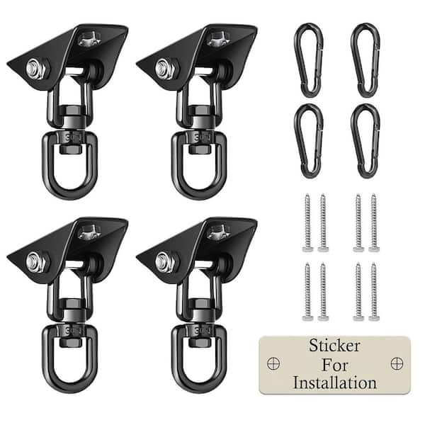 Stainless Steel Heavy Duty Swing Hangers with Locknut Design for Wood and Concrete, 360° Rotable Ring, 2 Packs Specialty