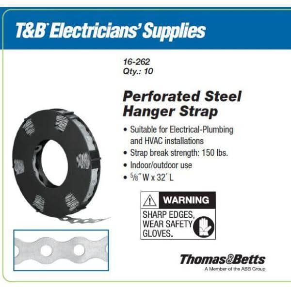 5/8 in. Steel Perforated Hanger Strap 32 ft. Roll (16-262)