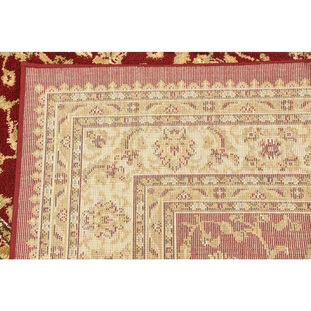 Red and Gold Rectangular Floral Synthetic Area Rug 4' x 6'