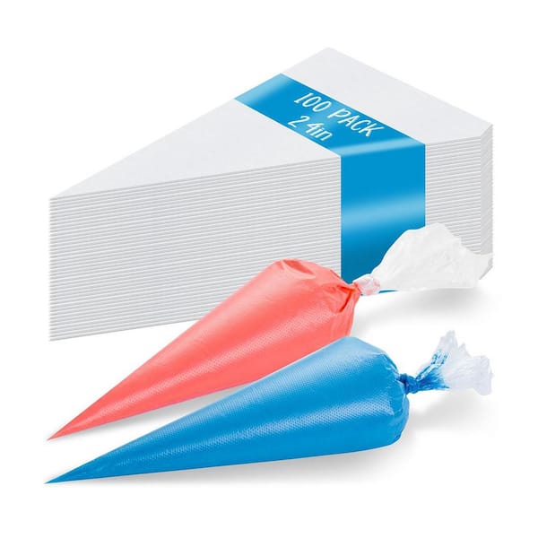 Pastry Series 24 in. HDPE Clear Disposable Piping Bags with Anti-Burst Design for Cake Decorating 120-Pieces