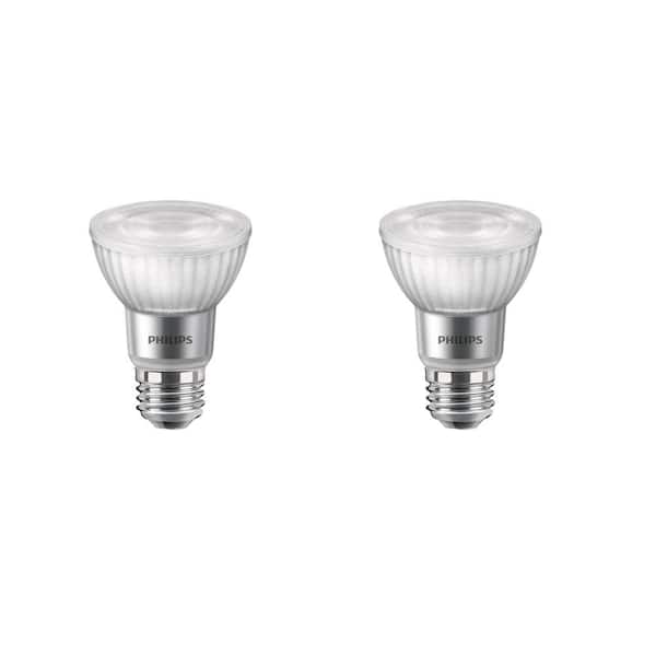 Medicin tro Flagermus Philips 50-Watt Equivalent PAR20 Dimmable LED with Warm Glow Dimming Effect  Flood Light Bulb Bright White (2-Pack) 556613 - The Home Depot