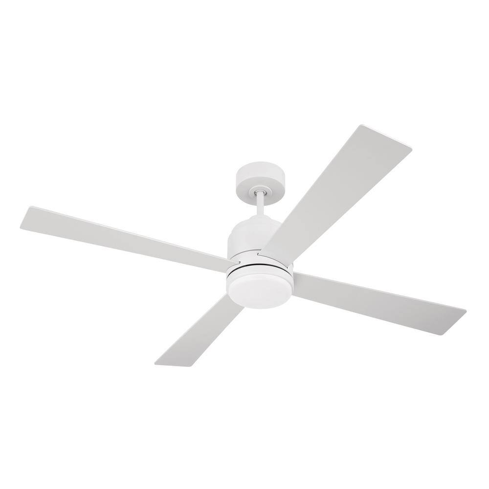 White 52" Modern Ceiling Fan with LED Light Kit