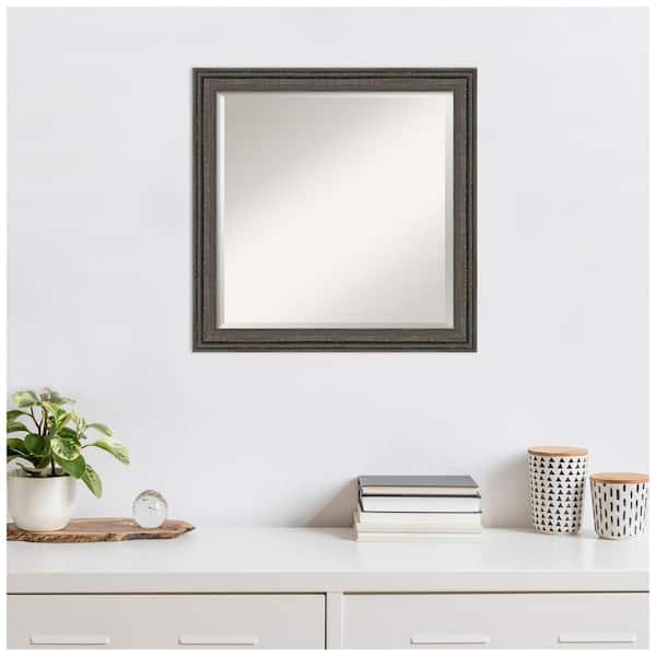 Amanti Art Upcycled Brown Grey 23.5 in. x 23.5 in. Beveled 