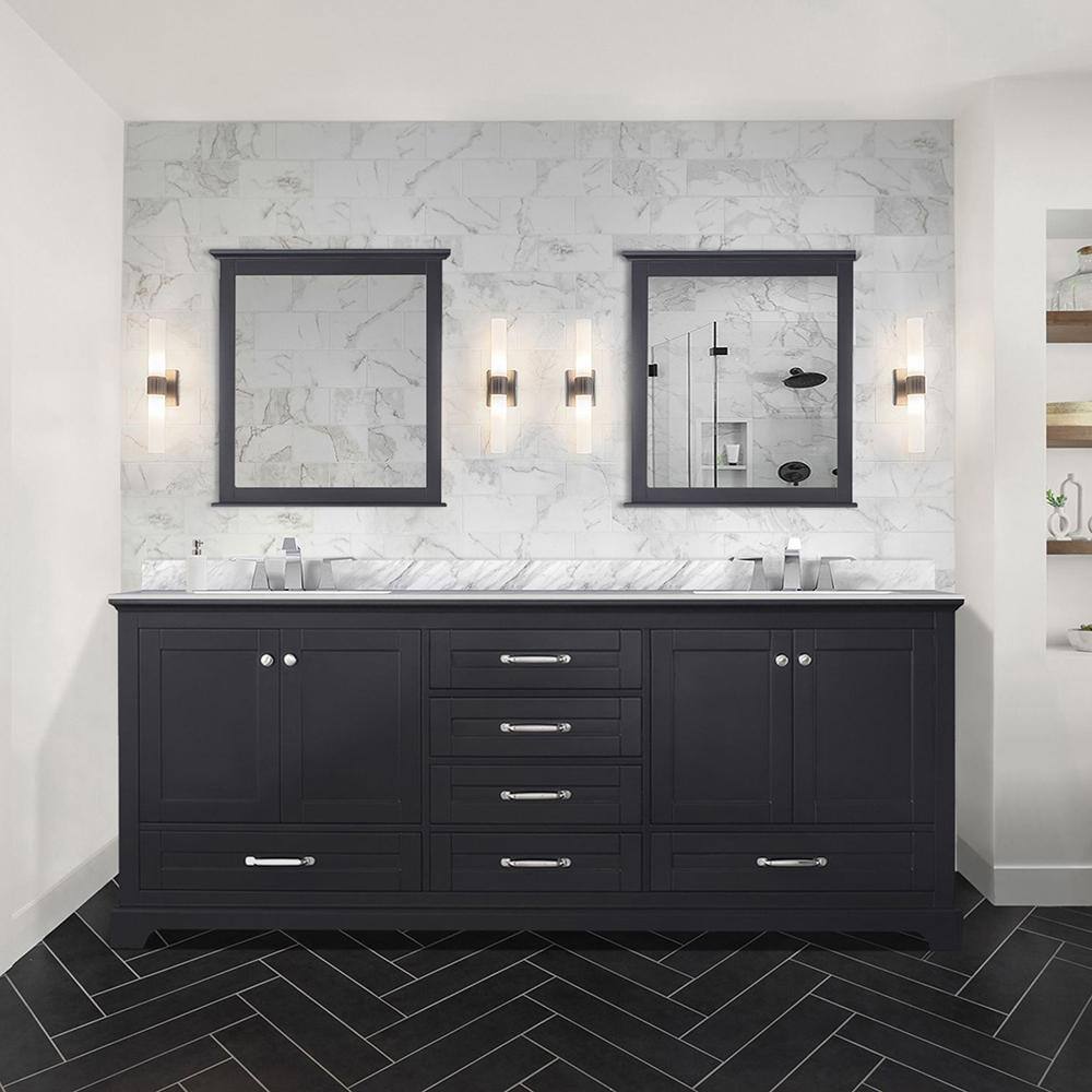 Reviews for Teamson Kids Dukes 80 in. W x 22 in. D Espresso Double Bath Vanity, Carrara Marble ...