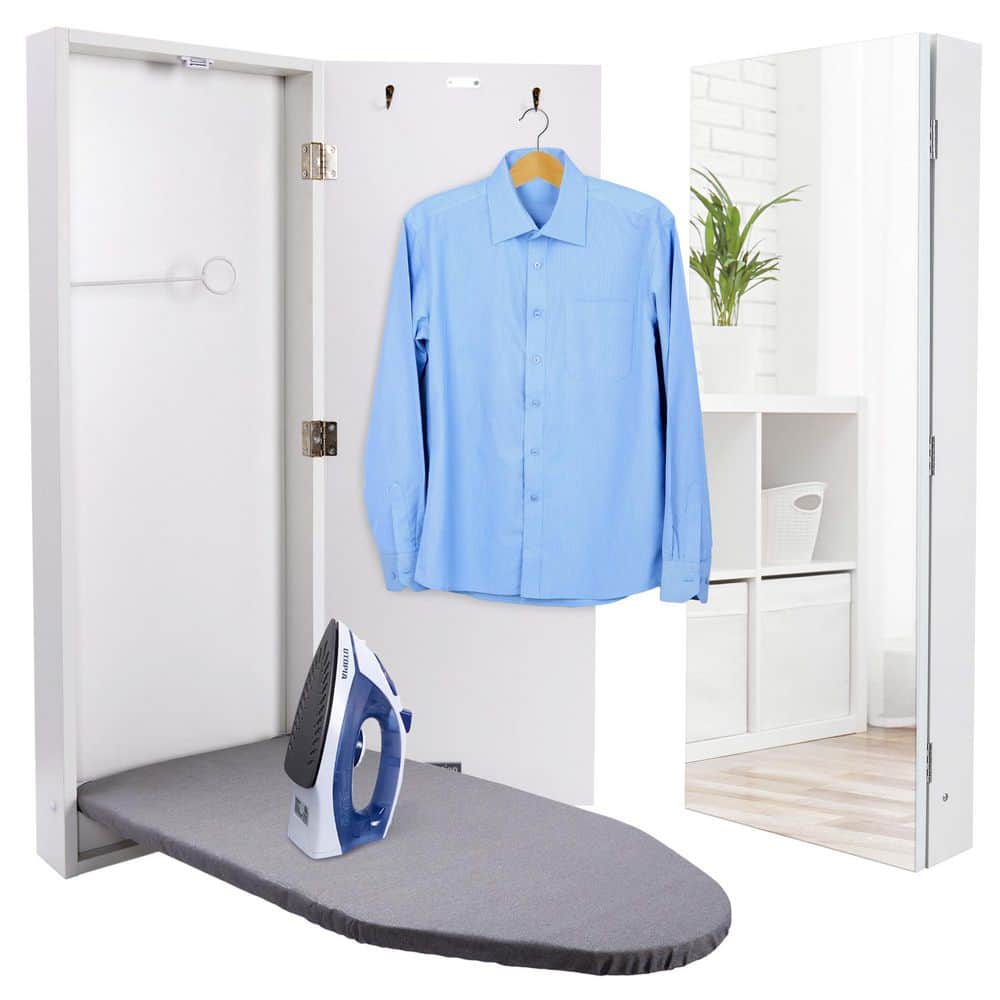 Wall Mounted Ironing Board Cabinet with Mirror, Foldable Ironing Storage Station price history on PriceWatchPro