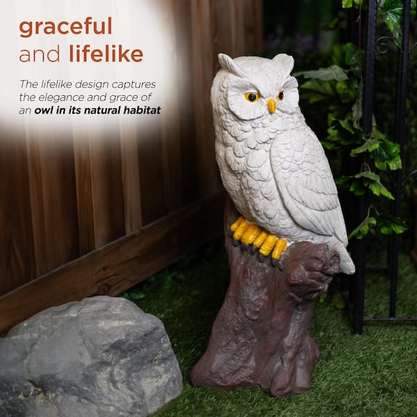 Alpine Corporation 28 in. Tall Life-Like Owl on Tree Trunk