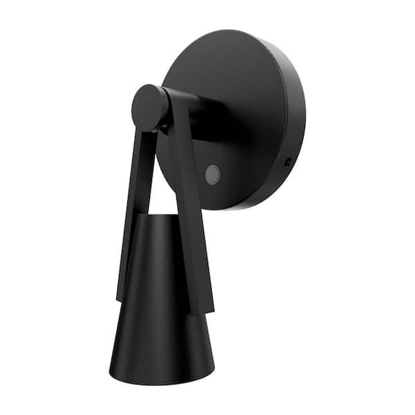 Garlyn 1-Light Black Hardwired Swing Arm Wall Lamp 4CCT