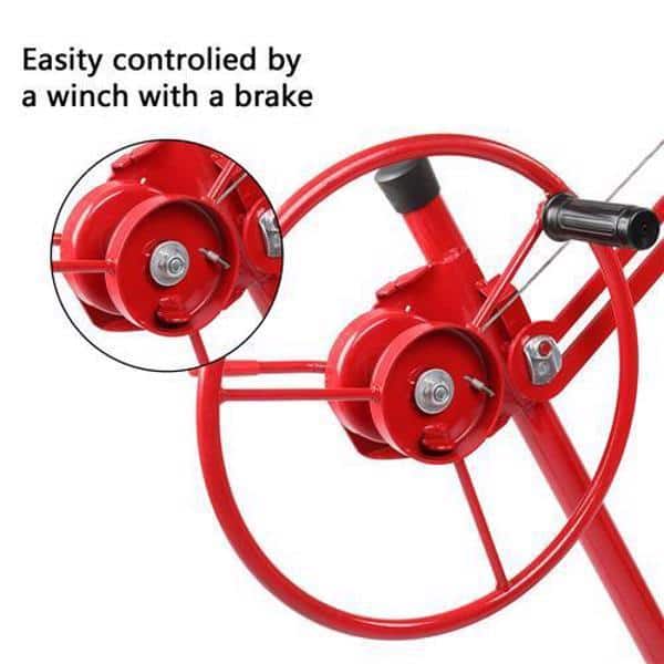 Unbranded - 16 ft. Heavy Duty Steel Drywall Lifter Panel Hoist Jack Rolling Caster Construction Lockable 150 lbs. Load Capacity