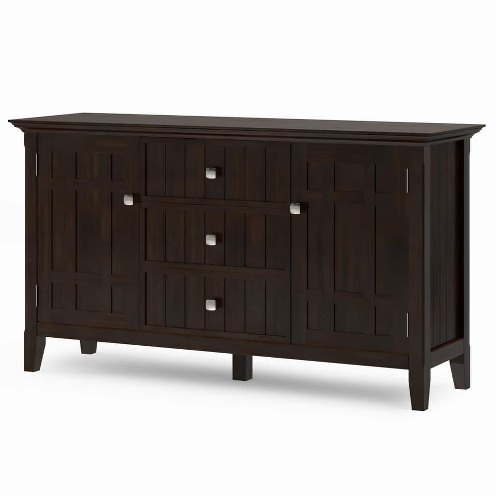 Bedford Dark Tobacco Brown Solid Wood Sideboard Buffet