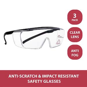 Duarte Premium Over Glasses 3 PAIRS, ANSI Z87.1, Resistant Polycarbonate Lens, UV400, Anti-Fog and Anti-Scratch