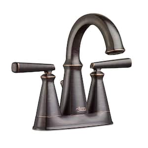 Edgemere 4 in. Centerset 2-Handle Bathroom Faucet with Metal Speed Connect Drain in Legacy Bronze