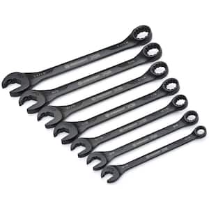 X6 SAE Ratcheting Open End Combination Wrench Set with Storage Rack (7-Piece)