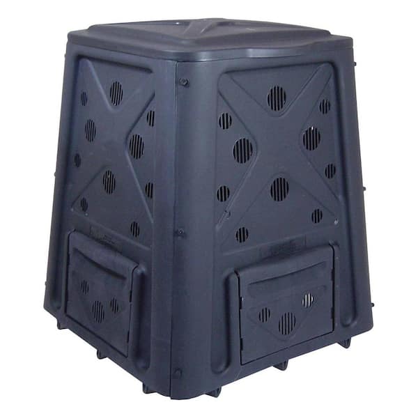Redmon 65 Gal. Capacity Compost Bin with Lift Off Lid and 4 Door Access, Black