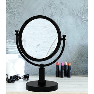 8 in. x 15 in. x 5 in. Vanity Top Makeup Mirror 5X Magnification in Satin Brass