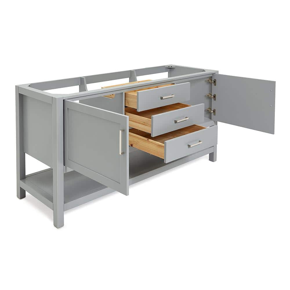 Bayhill 72" Gray Double Freestanding Bathroom Vanity Base