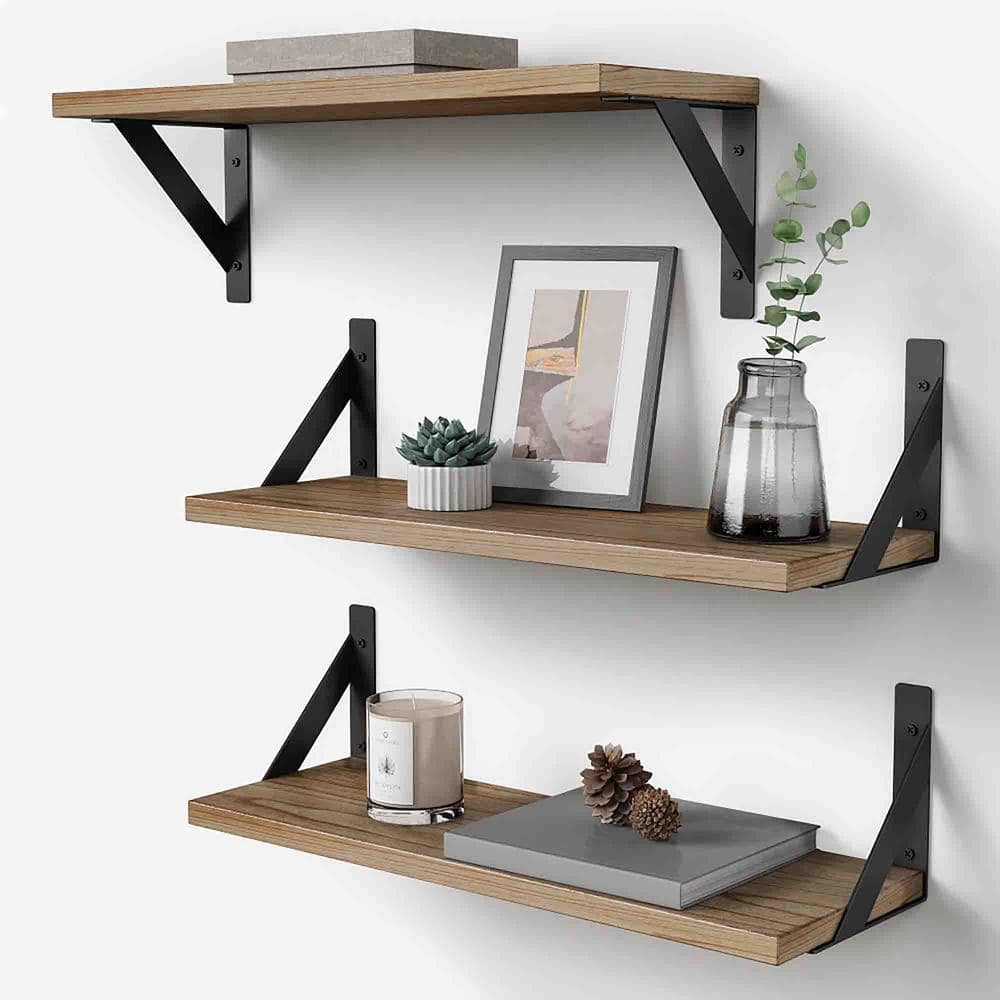 17 in. W x 6 in. D Floating Decorative Wall Shelf Set of 3