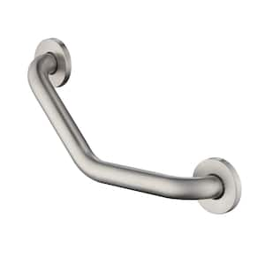 8 in. x 8 in. x 1 1/4 in. Angled Grab Bar in Brushed Stainless Steel