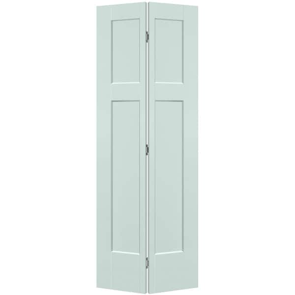 Masonite 30 in. x 80 in. 3-Panel Winslow Hollow Core Sea Glass Molded Composite Bi-Fold Door