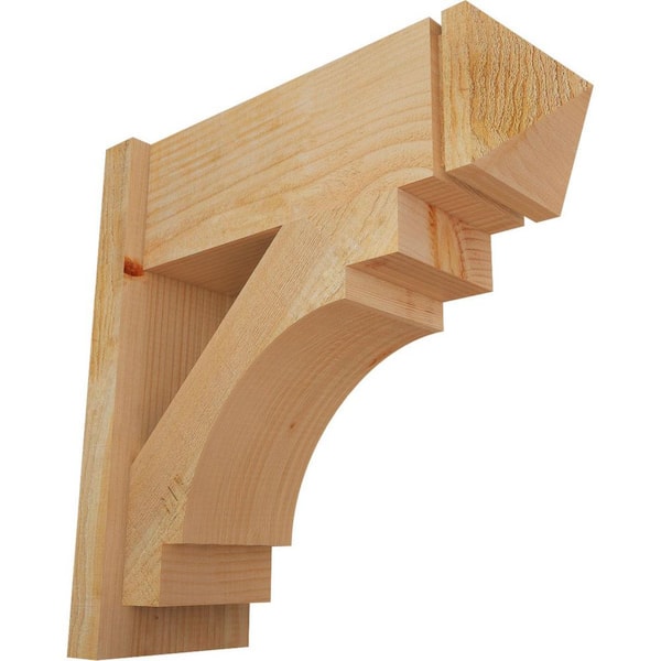 Ekena Millwork 8 in. x 22 in. x 22 in. Merced Arts and Crafts Rough Sawn Douglas Fir Outlooker