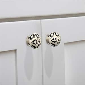 Diamond 1-3/5 in. (40 mm) Black and White Cabinet Knob