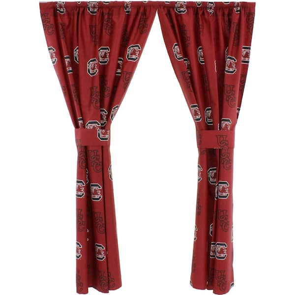 College Covers 42 in. W x 63 in. L South Carolina Gamecocks Cotton With Tie Back Curtain in Red (2 Panels)