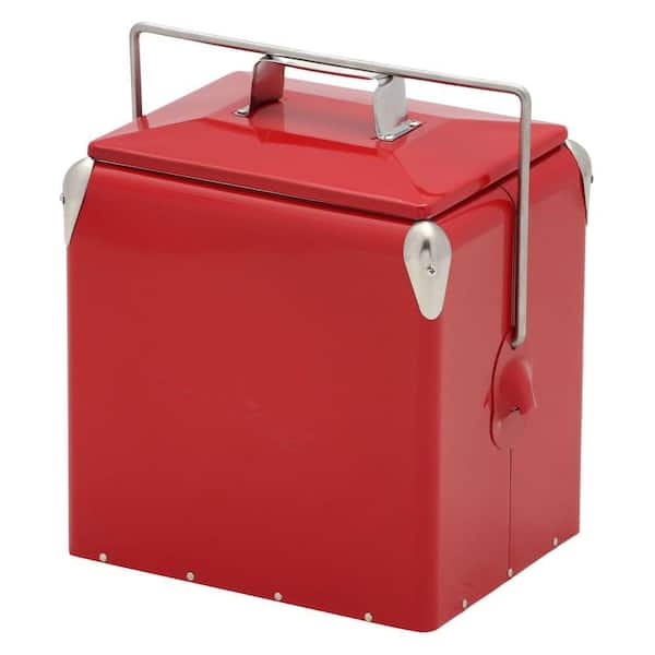 Vintage 2 Gallon Thermos Steel Picnic Jug w/ Original Box Red
