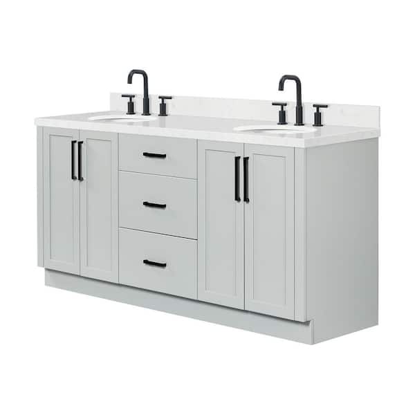 ARIEL Loren 72 in. Double Sink Freestanding Bathroom Vanity in