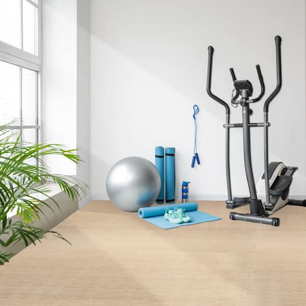 Light Pine 24 in. W x 24 in. L x 0.38 in. Thick Foam Interlocking Gym Floor -Tiles (30-Tiles/Pack) (120 sq. ft.)