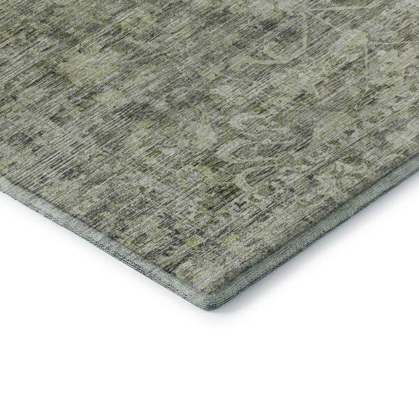 Mayfield Premium Machine Washable Abstract AMF1744 Aloe 2 ft. x 3 ft. Area Rug
