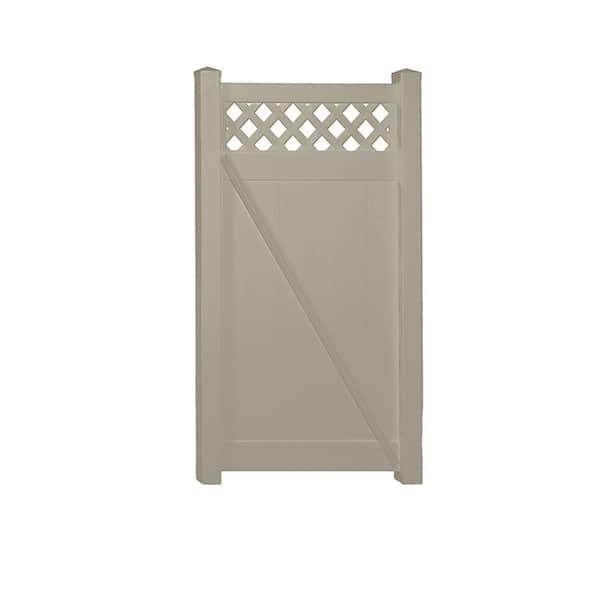 Ashton 3.7 ft. W x 6 ft. H Khaki Vinyl Privacy Fence Gate Kit
