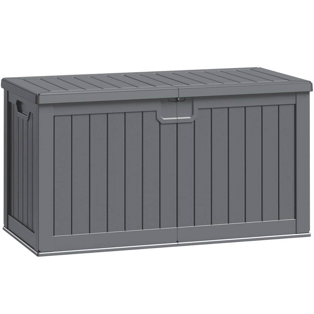 230 Gal. Resin Storage Deck Box for Outdoor Indoor, Gray