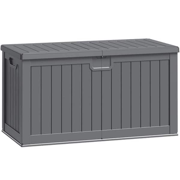 230 Gal. Resin Storage Deck Box for Outdoor Indoor, Gray