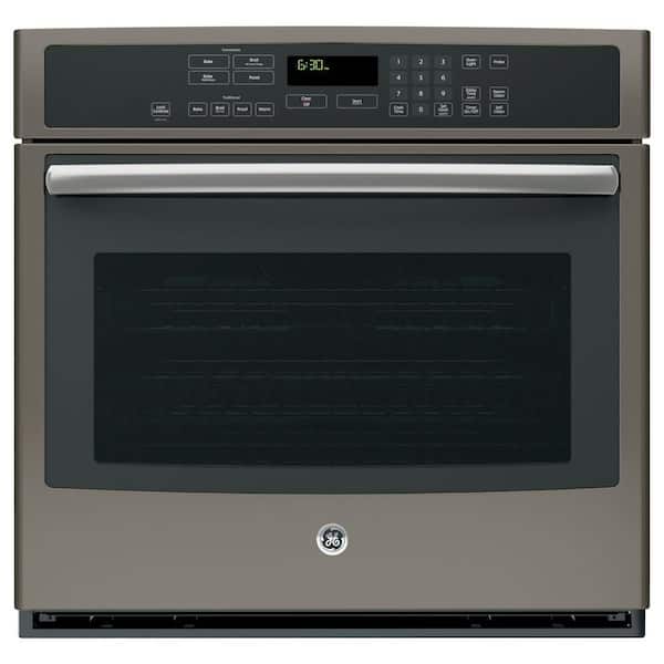 GE Profile 30 in. Single Electric Wall Oven with Convection Self-Cleaning in Slate, Fingerprint Resistant